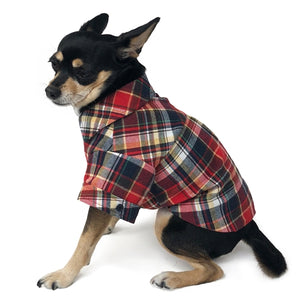 Flannel Button Down Shirt Red - Posh Puppy Boutique