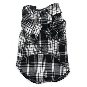 Flannel Button Down Shirt - Black - Posh Puppy Boutique