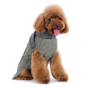 Urban Scarf Cable Sweater - Gray - Posh Puppy Boutique
