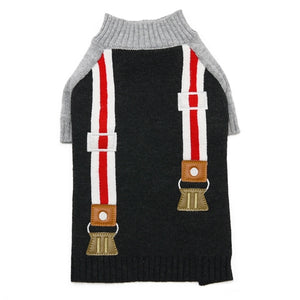 Suspender Sweater - Black - Posh Puppy Boutique