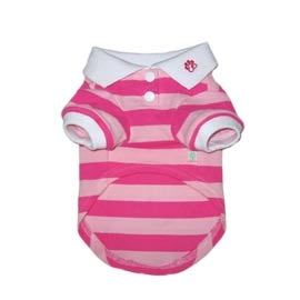 Stripe Polo Shirt in Pink - Posh Puppy Boutique
