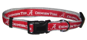 NCAA Alabama Crimson Tide Ribbon Dog Collars - Posh Puppy Boutique