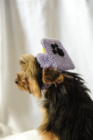 Light Purple Knit Graduation Cap for Dogs - Posh Puppy Boutique