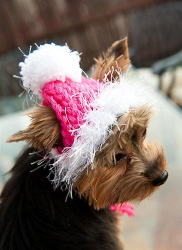 Knit Hat for Dogs- Hot Pink