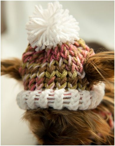 Knit Hat for Dogs- Pink Camo