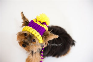 Yellow and Purple Dog Hat - Posh Puppy Boutique