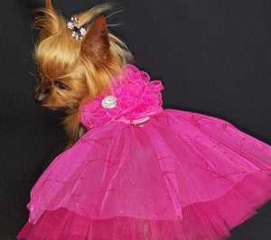 Fuchsia Frolic Harness Dress - Posh Puppy Boutique