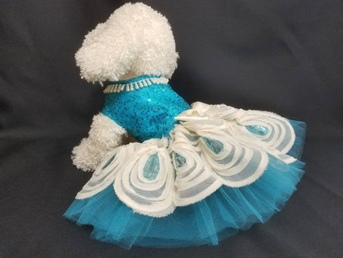 Turquoise Dog Harness Dress