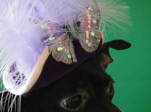 Light Purple Feather, Silver Butterfly Purple Hat - Cat or Dog - Posh Puppy Boutique