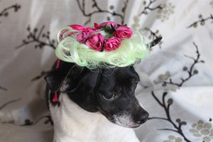 Wig with Flowers - Posh Puppy Boutique