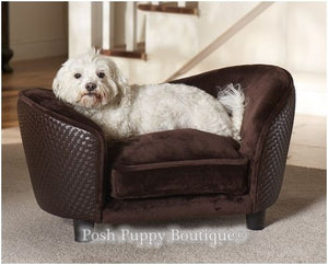 Ultra Plush Snuggle Bed -Basketweave - Brown - Posh Puppy Boutique