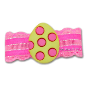 Pink Dotted Egg Hair Bow - Posh Puppy Boutique
