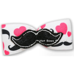 Mustache Love Hair Bow - Posh Puppy Boutique