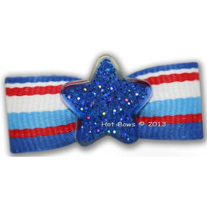 Spangled Salute Hair Bow - Posh Puppy Boutique