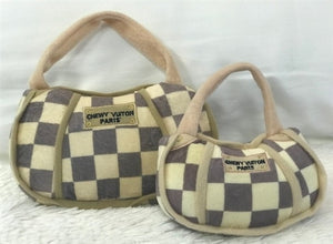 Checker Chewy Vuiton Handbag Plush Toy - Posh Puppy Boutique