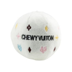 White Chewy Vuiton Ball - Posh Puppy Boutique