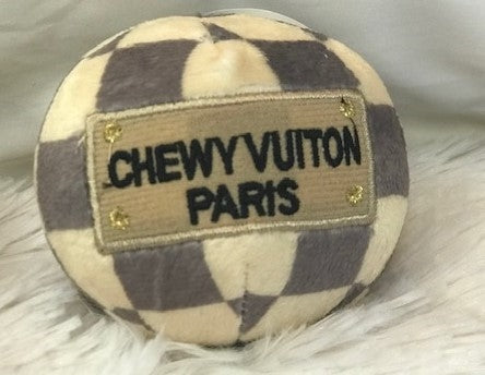 Checker Chewy Vuiton Plush Ball Toy