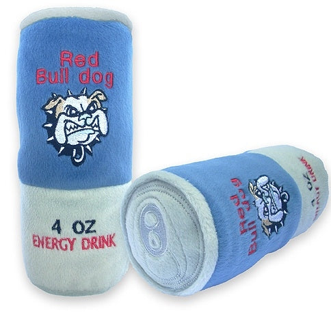 Red Bull Dog Energy Drink Plush Toy