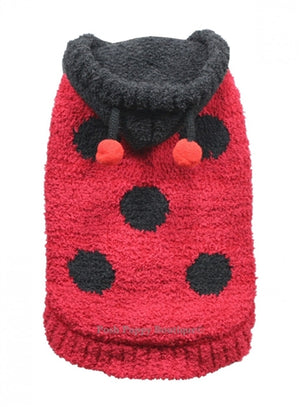 Chenille Lady Bug Hoodie Sweater - Posh Puppy Boutique