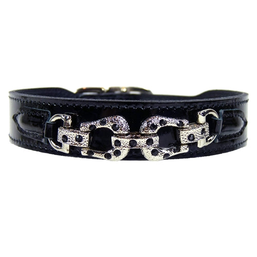 After Eight Collection Dog Collar - Black Patent