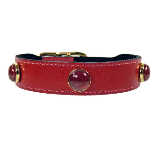 Au Naturale Dog Collar in Cherry Red