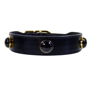Au Naturale Dog Collar in Jet Black and Black Onyx - Posh Puppy Boutique