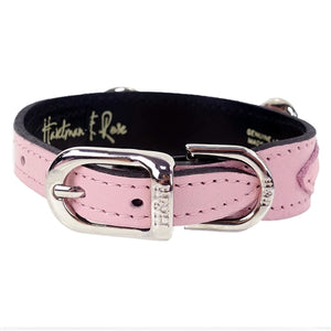 BELMONT Style Dog Collar in Sweet Pink & Nickel - Posh Puppy Boutique