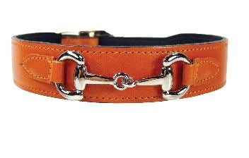 BELMONT Style Dog Collar in Tangerine Nickel