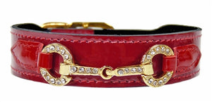 Holiday Crystal Bit in Red Patent - Posh Puppy Boutique