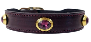 The Royal Collection Dog Collar in Eggplant - Posh Puppy Boutique