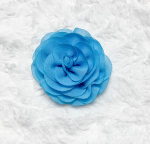 Chiffon Flower Hair Bow in Blue