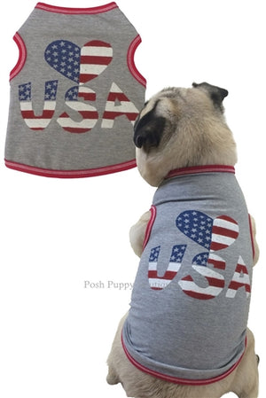 Heart USA Dog Tank - Posh Puppy Boutique