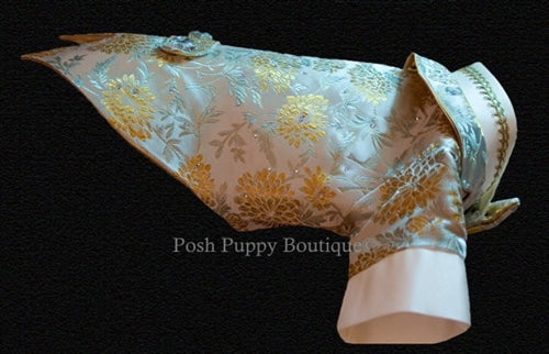 Couture Formal Dog Tuxedo- Majesty in Gold-Ivory