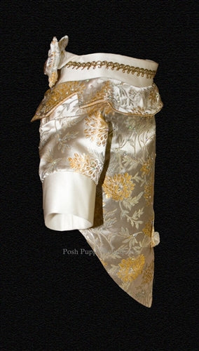 Couture Formal Dog Tuxedo- Majesty in Gold-Ivory - Posh Puppy Boutique