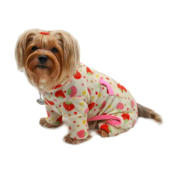 Yummy Strawberry Fleece Turtleneck Pajamas & Matching Blanket