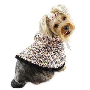 Adorable Hooded Cape with Glittery Fur Trim