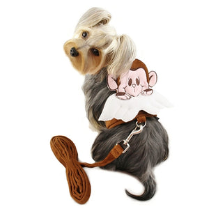 Monkey Angel Harness with Matching Leash - Posh Puppy Boutique