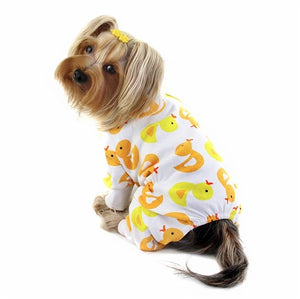 Yellow Ducky in Knit Cotton Pajamas - Posh Puppy Boutique