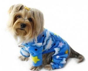 Stars and Clouds Fleece Turtleneck Pajamas & Matching Blanket - Posh Puppy Boutique