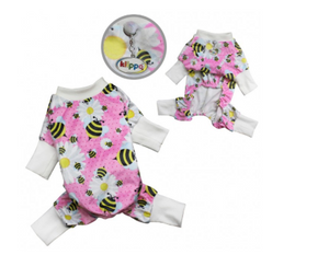 Ultra Soft Minky Bumblebee and Flowers Pajamas - Posh Puppy Boutique