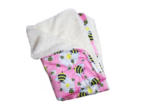 Ultra Soft Minky-Plush Bumblebee and Flowers Blanket