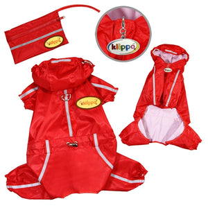 Raincoat Bodysuit with Reflective Stripes & Matching Pouch - Posh Puppy Boutique