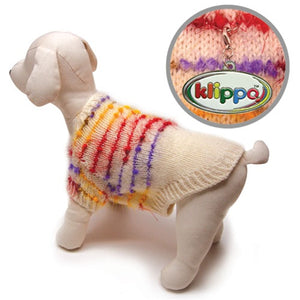 Cute Ivory Sweater with Colorful Trims - Posh Puppy Boutique
