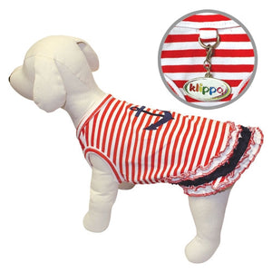 Cute Stripy Sailor Shirt with Ruffles - Posh Puppy Boutique