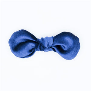Velvet Hair Bow - Navy Blue