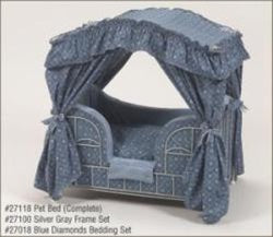 Blue Diamonds Canopy Pet Bed - Posh Puppy Boutique