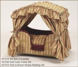 Rust & Brown Stripes Canopy Pet Bed - Posh Puppy Boutique