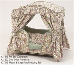 Mauve & Sage Floral Canopy Bed - Posh Puppy Boutique