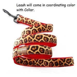 Mimi Green Velvet Leopard Collar- Forrest - Posh Puppy Boutique