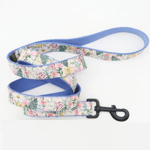 Pale Pink Daisy Floral Voile Dog Collar With Matching Leashes